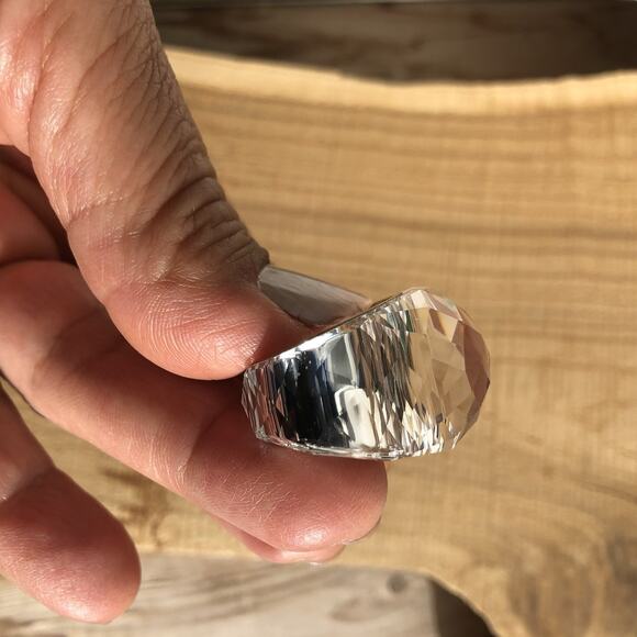 Swarovski Crystal Nirvana Cocktail Ring Size 6.5 - 7 (52mm) Sparkle Bling Glam - Picture 8 of 11